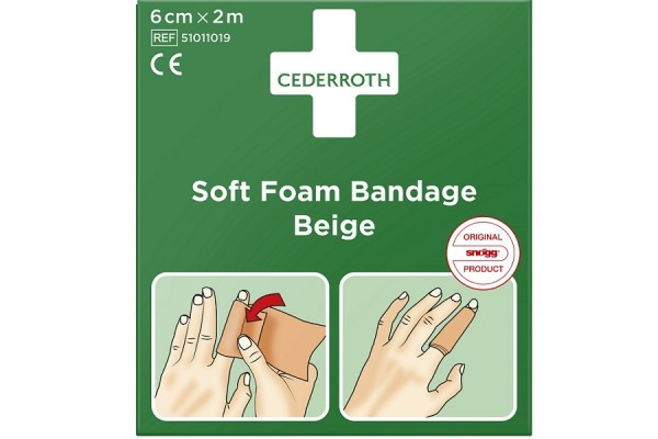Bandaż piankowy beżowy Cederroth Soft Foam Bandage 6 cm x 2 m