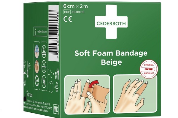bandaż piankowy beżowy cederroth soft foam bandage 6 cm x 2 m cederroth plastry 7