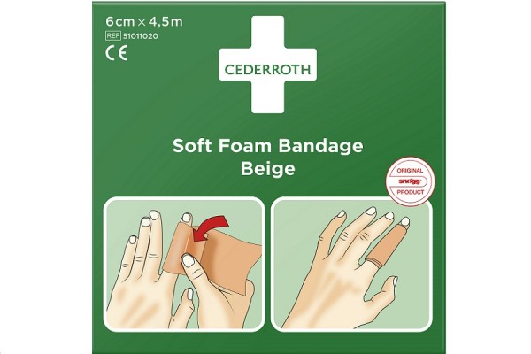Bandaż piankowy beżowy Cederroth Soft Foam Bandage 6 cm x 4,5 m