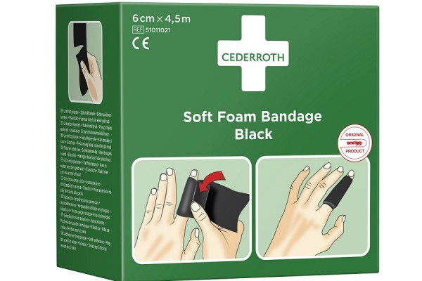Bandaż piankowy czarny Cederroth Soft Foam Bandage 6 cm x  4,5 m
