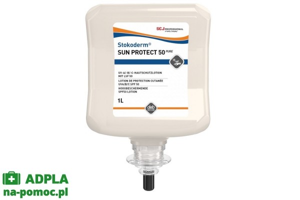 stokoderm sun protect 50 pure 1000 ml - specjalistyczny krem przeciwsłoneczny (dozownik deb stoko - wąski gwint) deb-stoko higiena i ochrona skóry 2