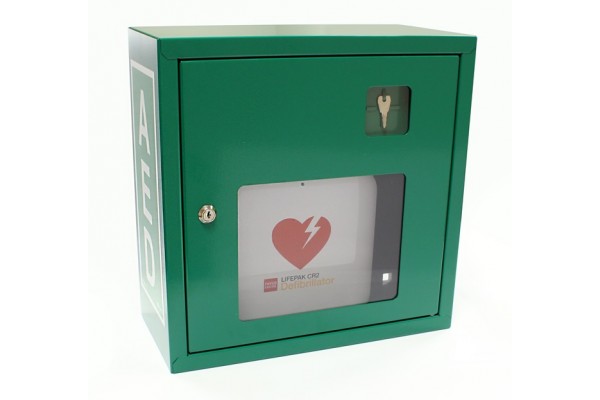 Szafka na AED metalowa na kluczyk - zielona