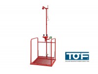 Prysznic bezpieczeństwa z oczomyjką na platformie - uruchamiane niezależnie TOF 1100/480