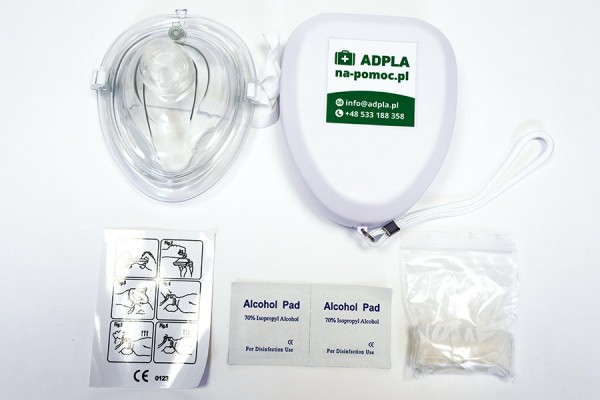maseczka do sztucznego oddychania metodą usta- usta adpla defibrylatory aed i akcesoria do defibrylatorów 2