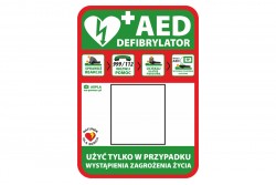 Tablica informacyjna AED pod szafkę AIVIA wewnętrzna