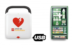 Zestaw PROMO: Defibrylator LIFEPAK CR2 USB półautomatyczny + Apteczka Cederroth First Aid Station REF 51011026 GRATIS