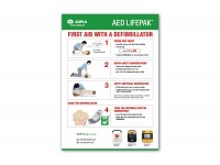 First aid with a defibrillator instructions - PCV A4, A3