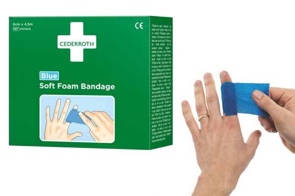 Bandaż piankowy niebieski Cederroth Soft Foam Bandage 6 cm x 4,5 m 
