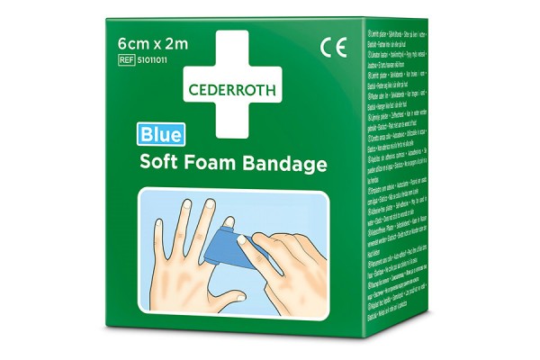 Bandaż piankowy niebieski Cederroth Soft Foam Bandage 6 cm x 2 m REF 51011011