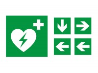 Znak AED kierunek