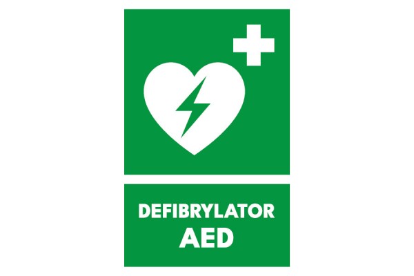 Znak defibrylator AED