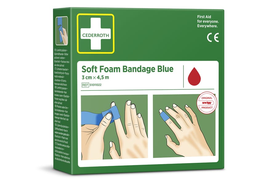 Bandaż piankowy niebieski Cederroth Soft Foam Bandage 3 cm x 4,5 m REF 51011022 - obrazek 3