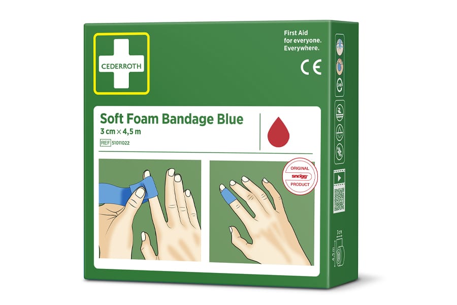 Bandaż piankowy niebieski Cederroth Soft Foam Bandage 3 cm x 4,5 m REF 51011022 - obrazek 2