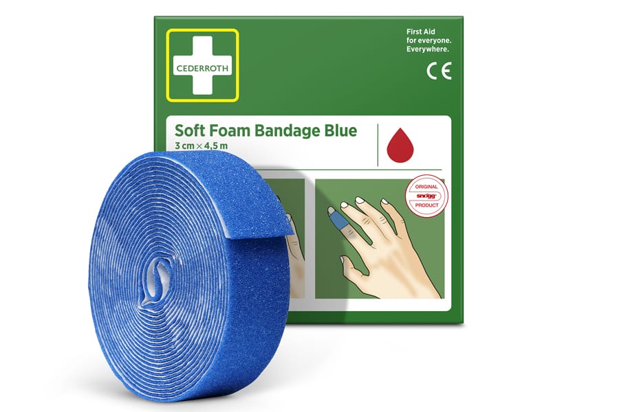 Bandaż piankowy niebieski Cederroth Soft Foam Bandage 3 cm x 4,5 m REF 51011022 - obrazek 4
