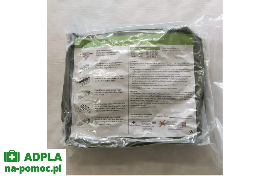 Koc termiczny z wkładkami grzewczymi Blizzard Heat Casuality Blanket 245 x 210 cm - obrazek 2