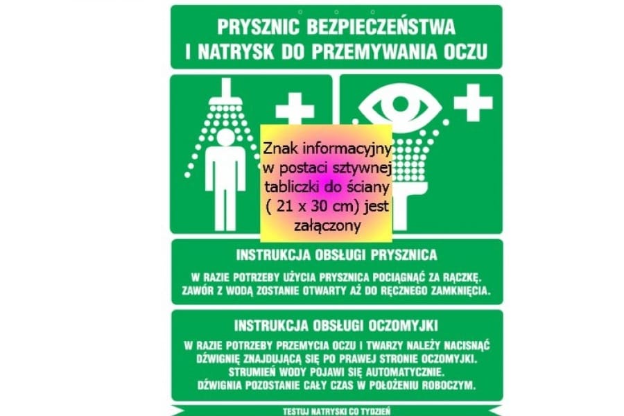 Prysznic bezpieczeństwa z oczomyjką - naścienny G03 - obrazek 3